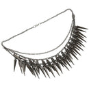 Punk Black Dangle Spike Rivet Tassels Multilayer Chain Necklace R4V3