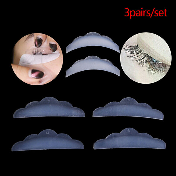 3 Pairs Silicone Eyelash Lift Curlers Silicone Eye Lash Extension Shields PaASE