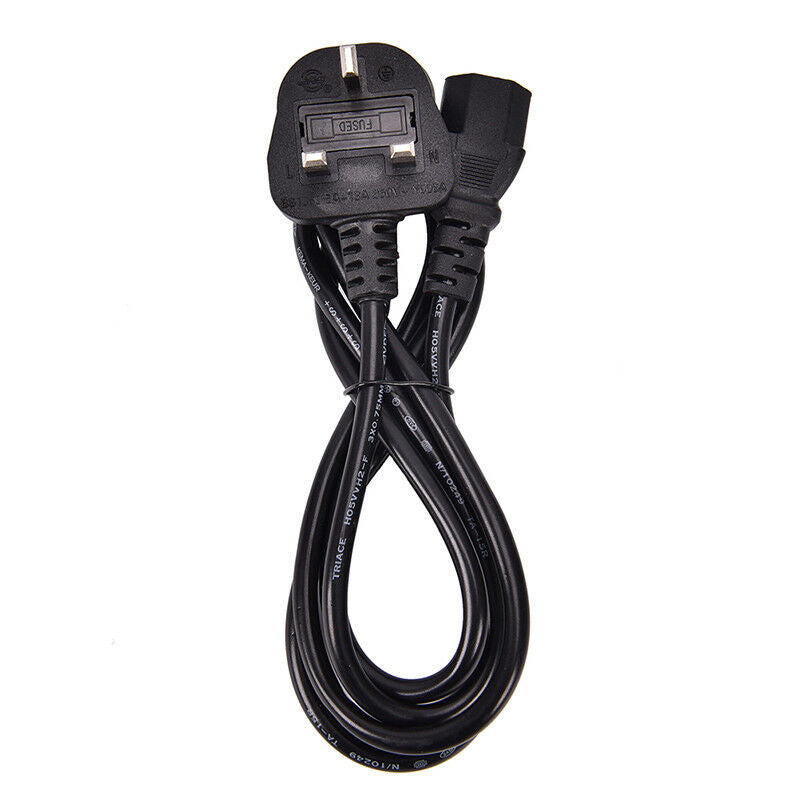1.5m Long IEC Kettle Lead Power Cable 3 Pin UK Plug PC Monitor TV C13 Cord  3C