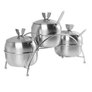 3pcs Food Storage Condiment Pots Canister for Sugar Bowl Serving Tea Coffee