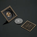 Flower Carved Art Square Bathroom Floor Drain Copper Deodorant Floor Drain