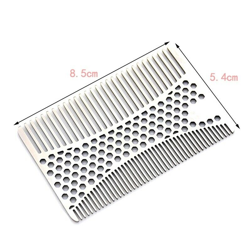 Stainless Steel Mustache Comb Beard Comb For Men'S Shaving Male'S Mustache  O3J2