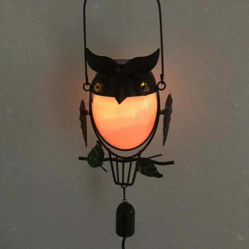 Solar Power Owl Bird Hanging Garden Colorful Night Light Outdoor Party Holiday