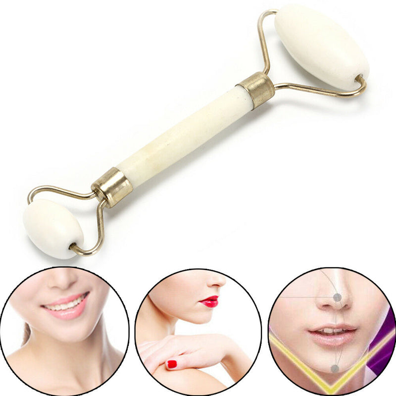 1x Natural Jade Stone Massager Roller Spa Head Neck Body Facial Beauty Tool A Gw
