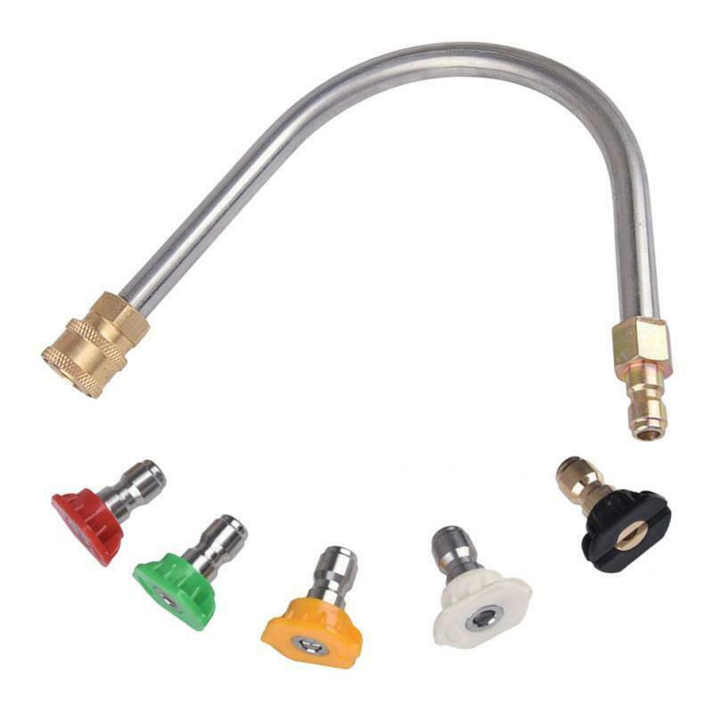 Copper Car Washer Spray  Curved Extension Rod Lance Nozzle Tip Set 1/4''