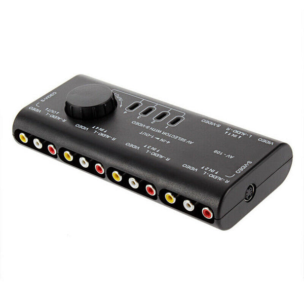 4in 1 out Audio Video AV Signal Splitter Switcher Selector RCA Switch Box TV DVD