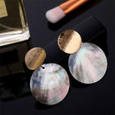 Fashion Round Shell Drop Dangle Earrings Metal Geometric Earrings For Women