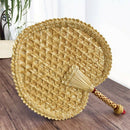 Pure Hand-Woven Wheat Straw Fan Old Man Summer Natural Hand Fan Environment