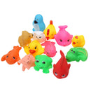 13Pcs Cute Soft Rubber Float Sqeeze Sound Baby Wash Bath Play Animals Toys