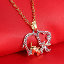 Chic Mother's Day Crystal Elephant Pendant Necklace Chain Charm Gift for her Mom