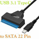 USB 3.1 to SATA 2.5" Hard Drive HDD SSD 22Pin Adapter Converter Cable UK