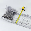 15-20cm Grey Feather Fringe Trim Sewing Edge Crafts Garment Decors 2m