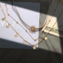 Lady Sun Star Pendant Choker Chunky Chain Multi Layer Boho Necklace Jewelry Gw