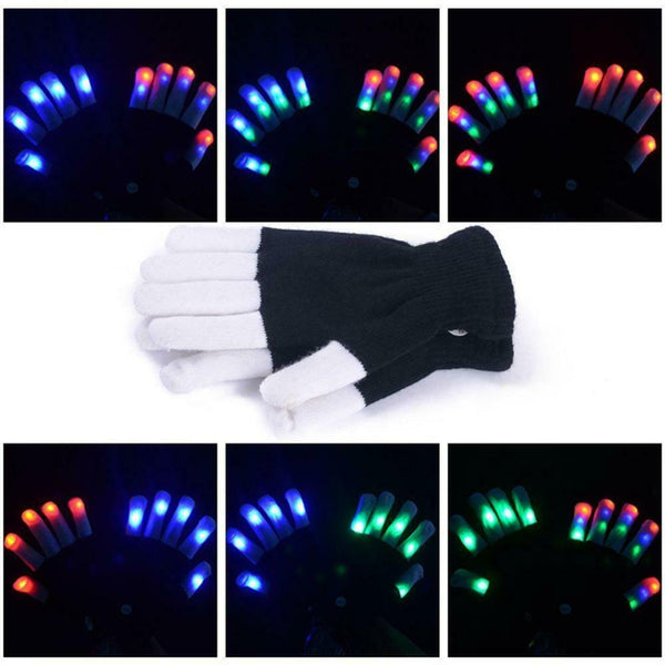 LED Light Gloves Flashing Finger Lighting Light Up Glow In the dark Rave Party