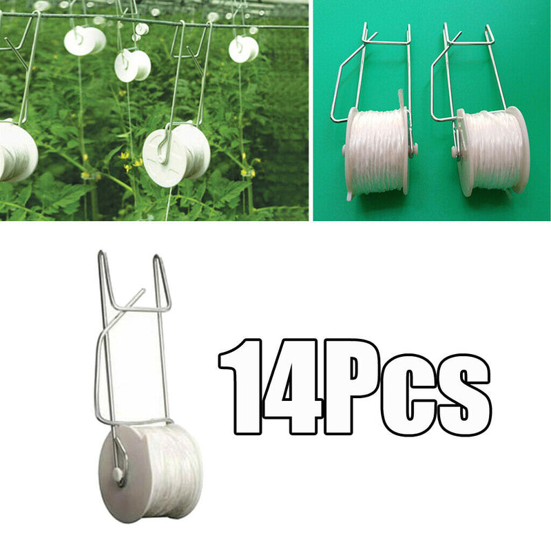 Set of 17 Tomato Hooks Support Clips For Planting Fruit Tomato with 15m Rope