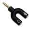 3.5mm Stereo Splitter Audio to Mic & Headset Jack Plug Adapter For Cell Phone PC