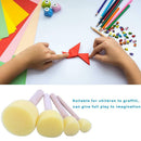 20pcs Children Drawing Toys Wooden Handle Sponge Painting Brushes Tools