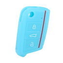 Blue Silicone Flip Remote Key FOB Case Cover Shell fit for VW Golf 7 Mk7 Hf