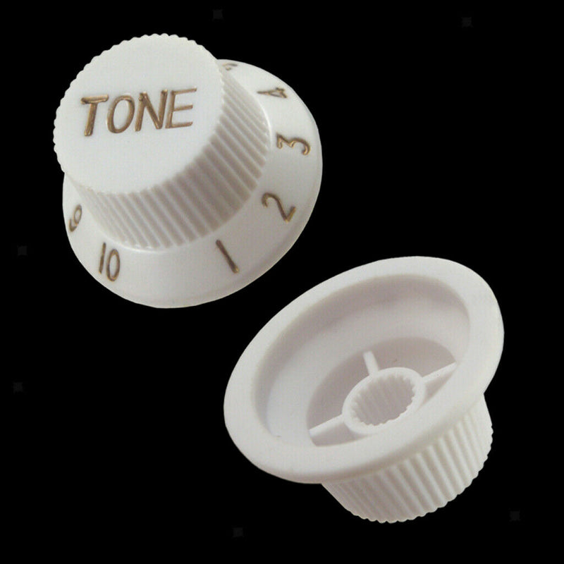 1 Volume & 2 Tone Control Switch Knobs for ST Sq Electric Guitar White