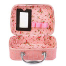 Small Square Solid Handbag Mirror Cosmetics Storage Bag Makeup Bags (Pink) A