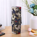 Retro Print Cloth Makeup Brush Holder Cosmetic Pens Storage Cup (Black S) A