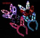 Plush Rabbit Ear LED Hair Hoop Flashing Glow Headband Accessories Party Suppl OZ