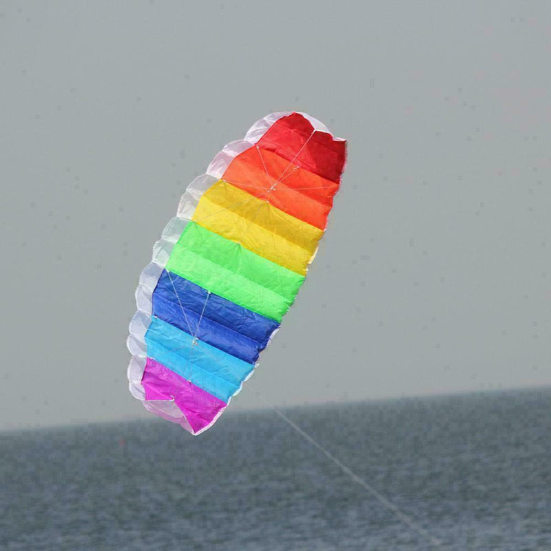 1.4m Regenbogen Dual Line Stunt Parafoil Power Sport Neu Drachen Outdoor Sp L0W8