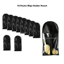 10x Black Hair Carrier Case Wigs Bag Wig Stands For Extensions Storage Pouch