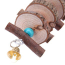 Wood String Bell Toys for Pet Bird Parrots Play Bite Hanging Cage Accessory
