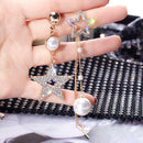 Rhinestone Star Tassel Dangle Ear Stud Women Irregular Drop Earrings Jewelry