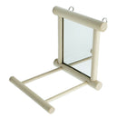 2pcs Wooden Parrot Cage Mirror Toys Bird Ladder Swing Bird Playground Stand
