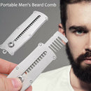 Stainless Steel Men's Hair Beard Comb Male Mustache Shaving Brush Pocket  OZ