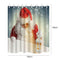 Bathroom Fabric Shower Curtain 9 Hook Sets Water Resistant Various Pattern Panel