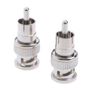 2Pcs BNC male to RCA male coax connector adapter cable coupler for cctv cameraR6