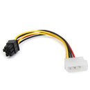 4-Pin Male to 6-Pin Female socket Power Cable for PCIe PCI Express Adapter B9Y9