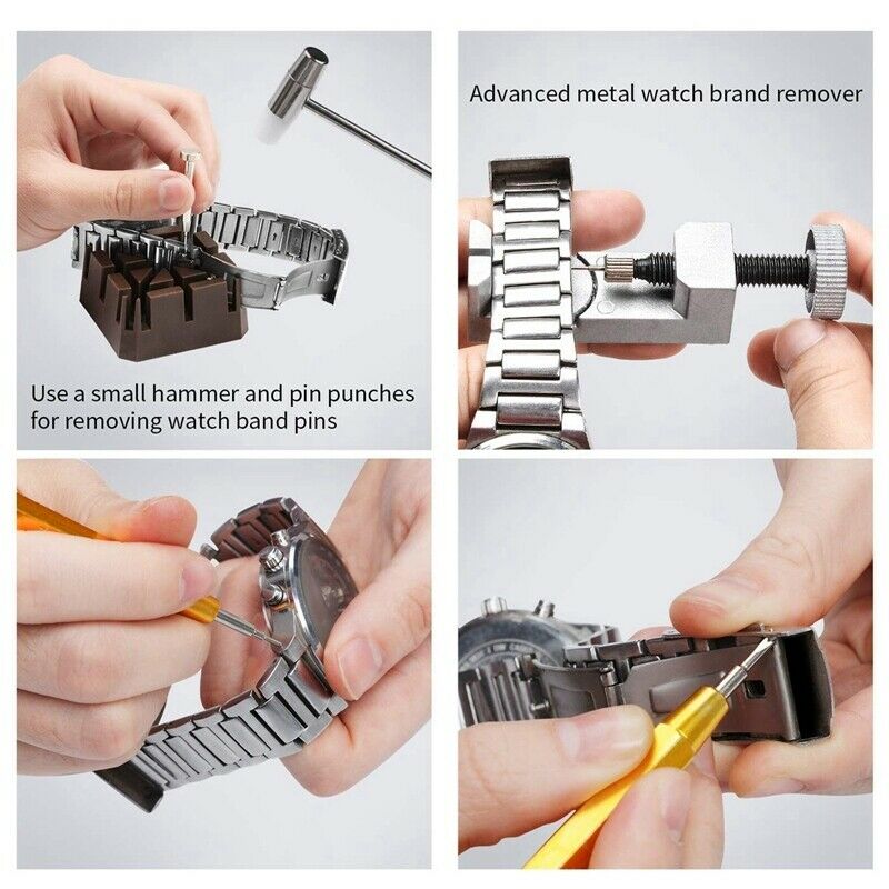 185xWatch Repair Tool Kit  with Carrying Case Watchmaker Battery Change Tools