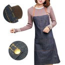 Denim Hotel Baking Apron Adjustable Sleeveless Chef Cooking Kitchen Women's 89Z8