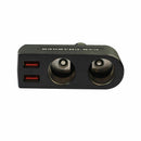 2 Usb Supply Charger + Dual Plugs Car Cigarette Lighter Extender Splitter C