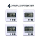 Digital Countdown Timer 4 Channel Count Up Down Kitchen Cooking Timer Clock H6R8