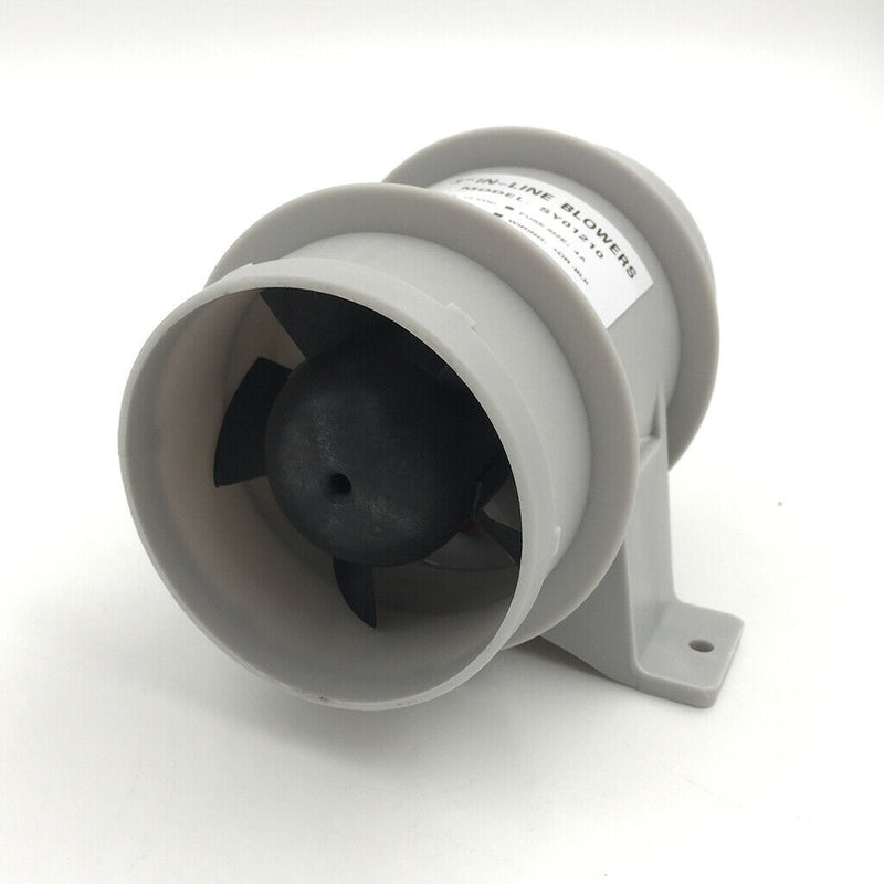 Marine Electric Turbo in Line Bilge Blower 3 inch 76mm Diameter 12V - Waterproof
