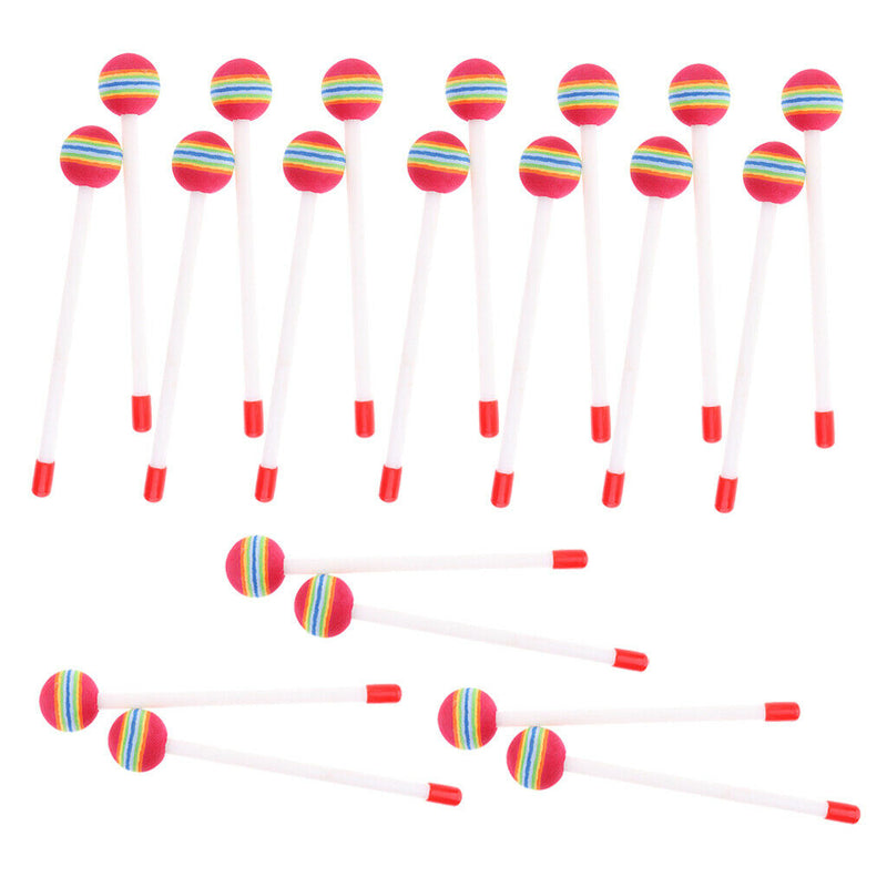 20 Packs Hand Drum Mallet Hammers Stick Kids Baby Educational Develop Toys