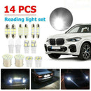 14 Pcs White LED Interior Package Kit For T10 36mm Map Dome License Plate Lights