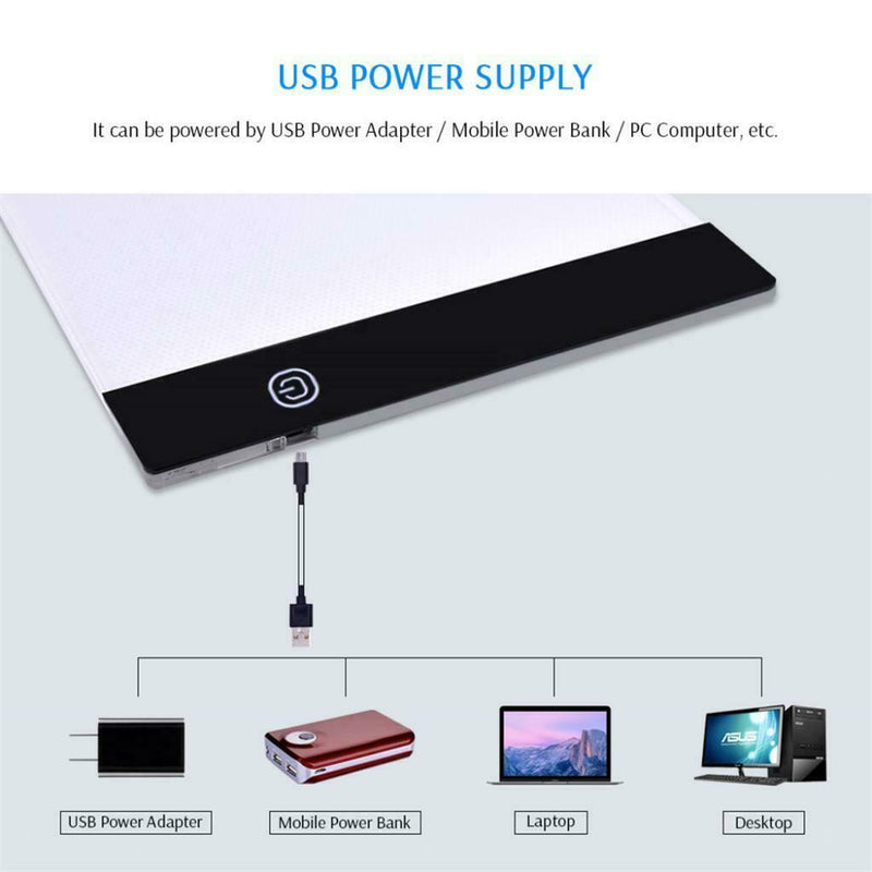 A4 LED Tracing Drawing Thin Stencil Pad Light Board Adjustable Brightness