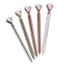 1X(5 Pcs Big Crystal Diamond Ballpoint Pen,Metal Ballpoint Pen Office Suppl