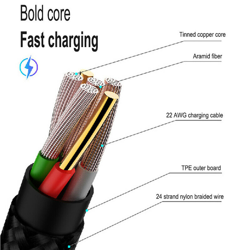 3in1 LED USB Charging Cable 8Pin Charger Cable Multi Port Phone CableFT