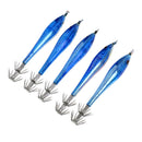 5 Pcs Light Blue Luminous Squid Sleeve-  Fishing Lures Baits Jigs Hooks