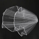 Elegant 2T White Wedding Bridal Elbow Satin Edge Veil With Comb