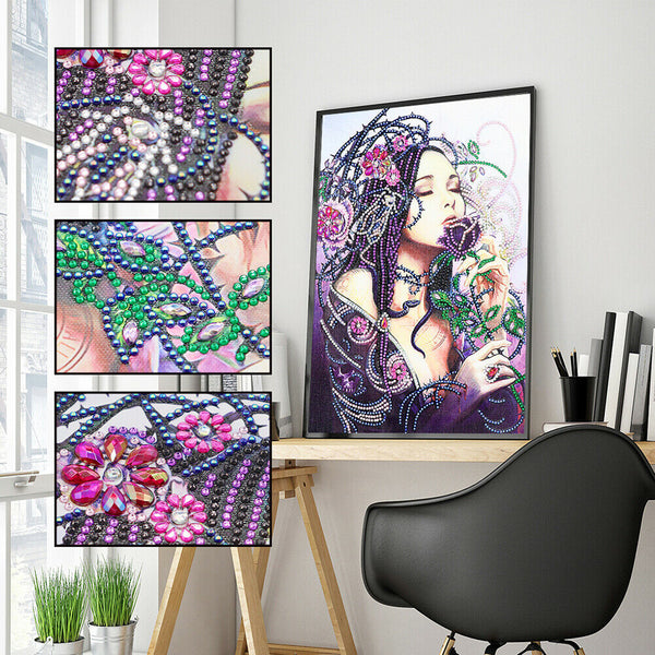 5D DIY Special Shaped Diamond Painting Girl Cross Stitch Mosaic Craft Kit