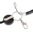 Portable Black Rhinestone Lanyard w/ Retractable Reel Card ID Badge Holder