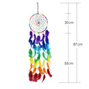 Colorful Feathers Beads Pure Handmade Long Dream Catcher Hanging Pendant